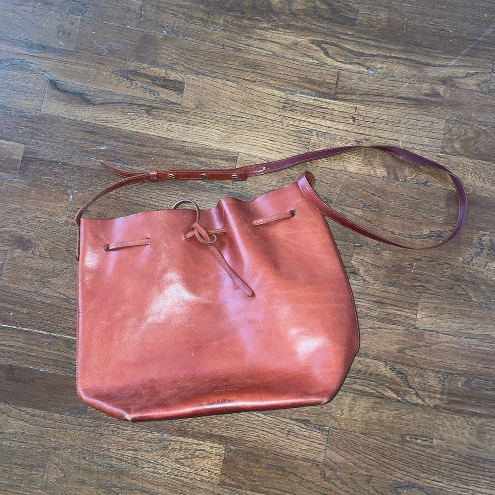 Mansur Gavriel Light Brown Leather Shoulder Bag